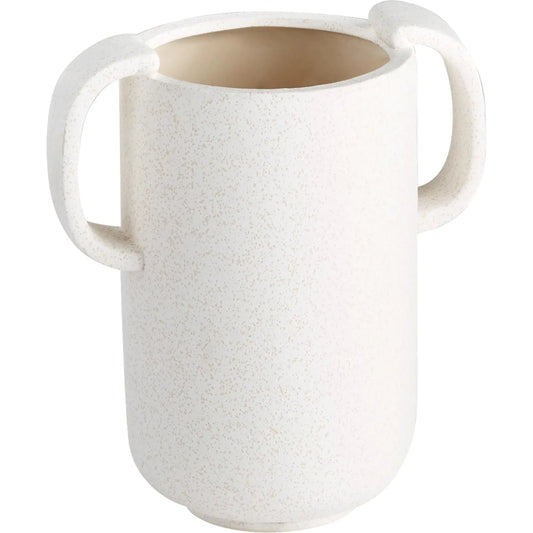 Dusty Miller Vase by Cyan Design in white. Made from ceramic in a modern style.