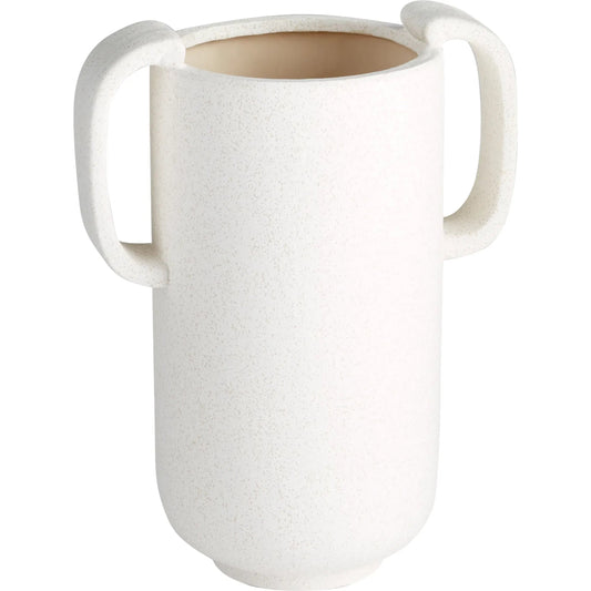 Dusty Miller Vase by Cyan Design in white. Made from ceramic in a modern style.