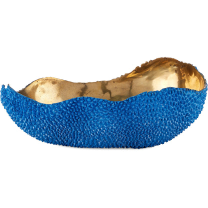 Jackfruit Oval Bowl by Currey and Company in green, gold. Made from bronze in a modern style.