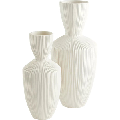 Bravo Vase by Cyan Design in white. Made from ceramic in a modern style.