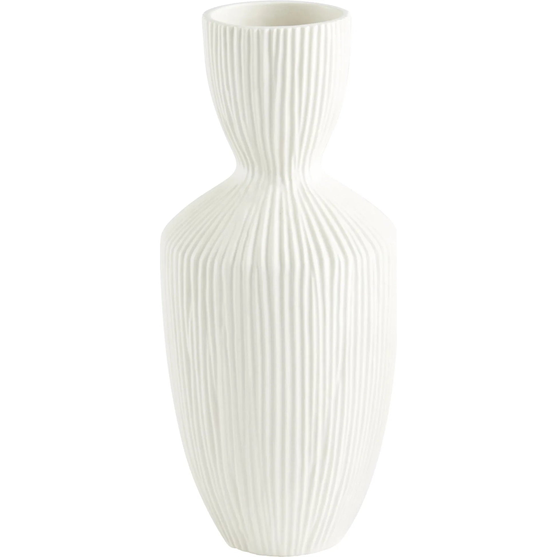 Bravo Vase by Cyan Design in white. Made from ceramic in a modern style.