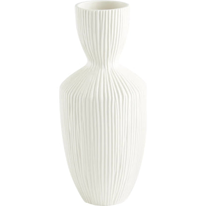 Bravo Vase by Cyan Design in white. Made from ceramic in a modern style.
