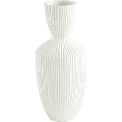 Bravo Vase by Cyan Design in white. Made from ceramic in a modern style.