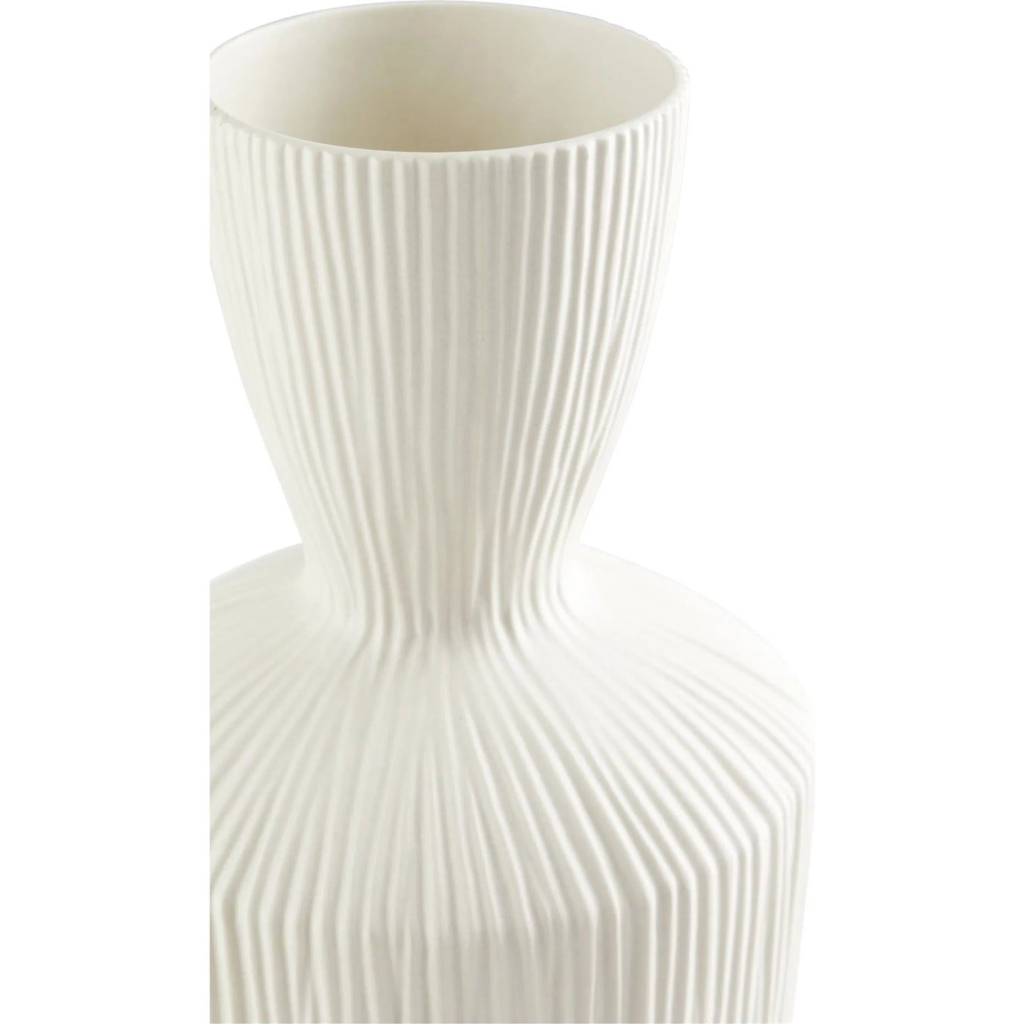004 SI-1986950 | Closeup | Bravo Vase by Cyan Design in white. Made from ceramic in a modern style.