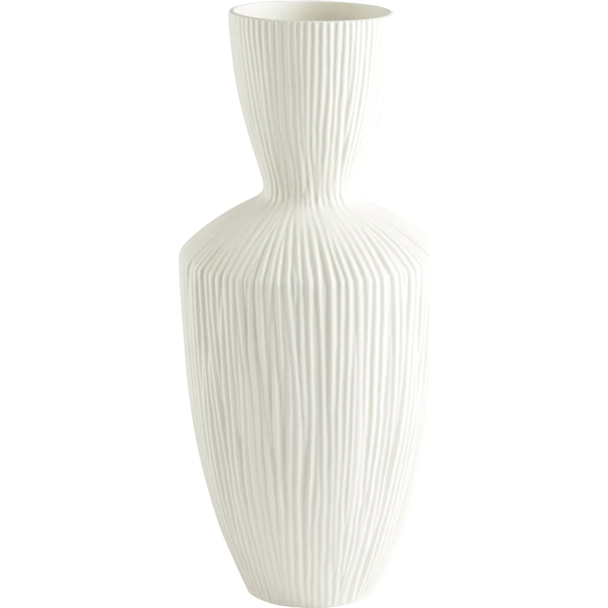 Bravo Vase by Cyan Design in white. Made from ceramic in a modern style.