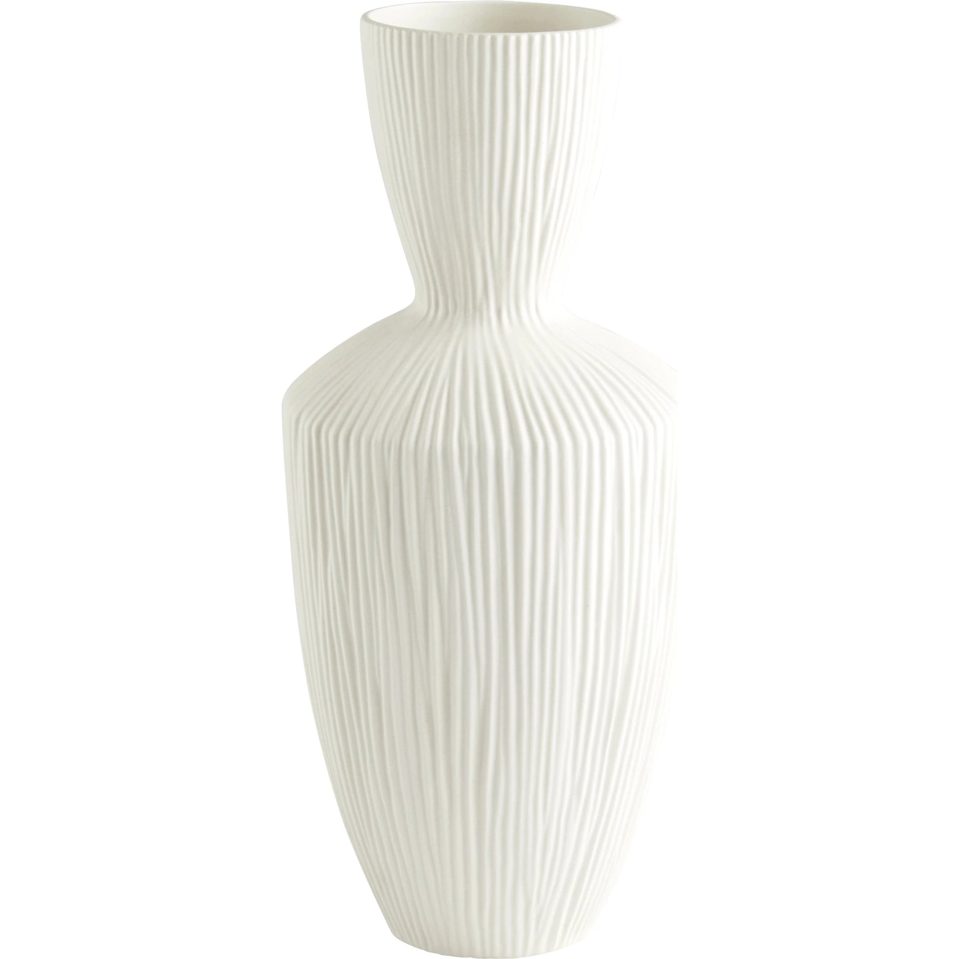 Bravo Vase by Cyan Design in white. Made from ceramic in a modern style.