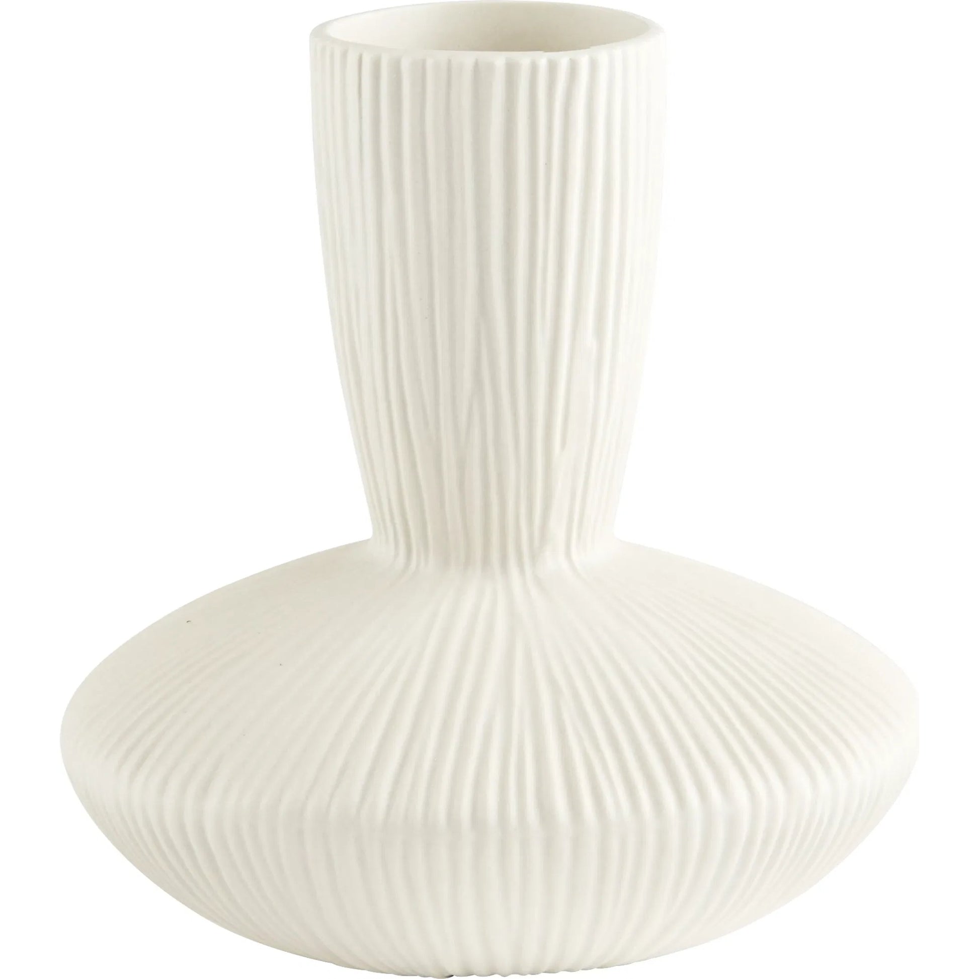 Echo Vase by Cyan Design in white. Made from ceramic in a modern style.