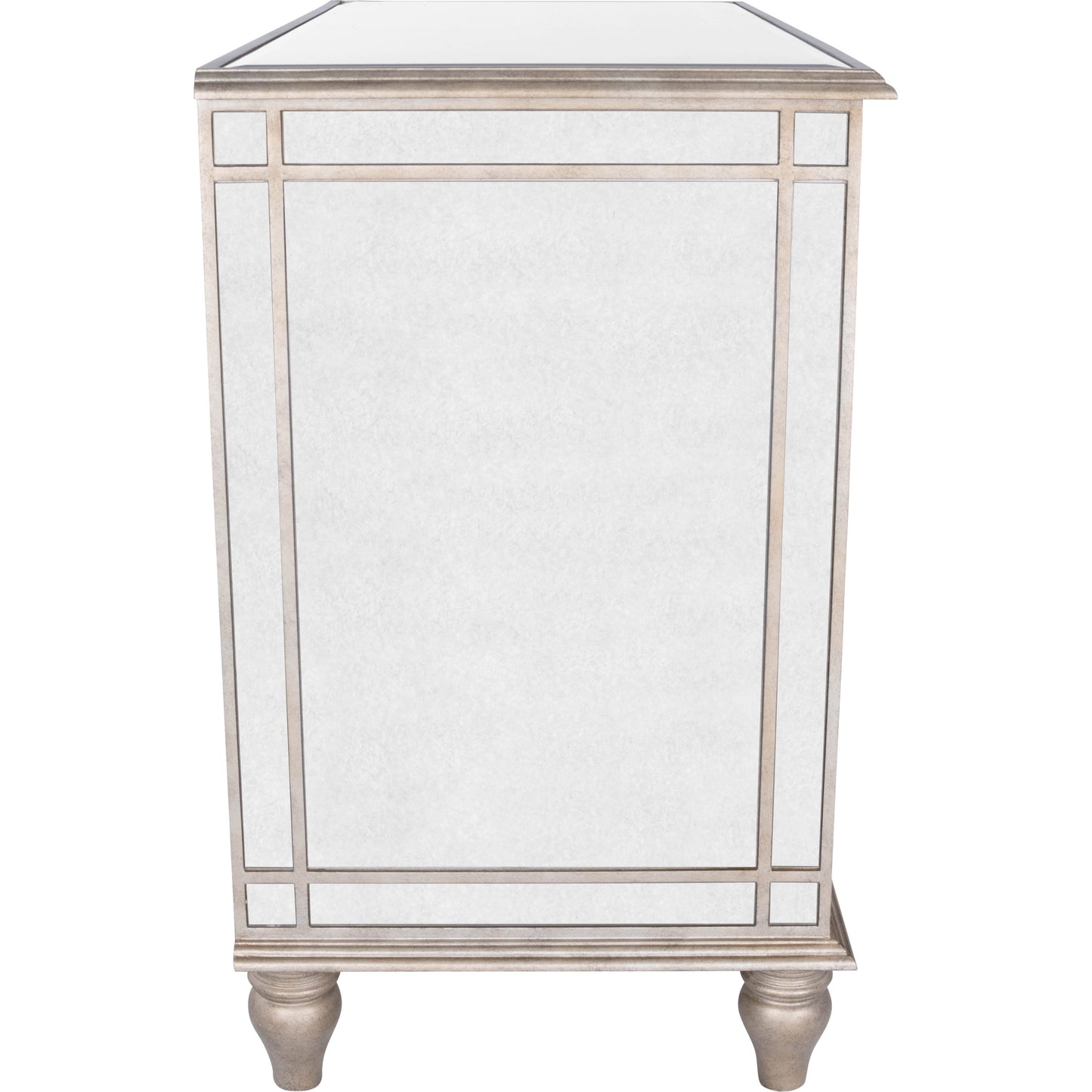 005 O-BUTLER-1122146 | Additional Silo | Laflin Mirrored Console Chest by Butler Specialty Company in silver and mirror. Made from poplar solids, mdf, mirrored glass in a transitional style.