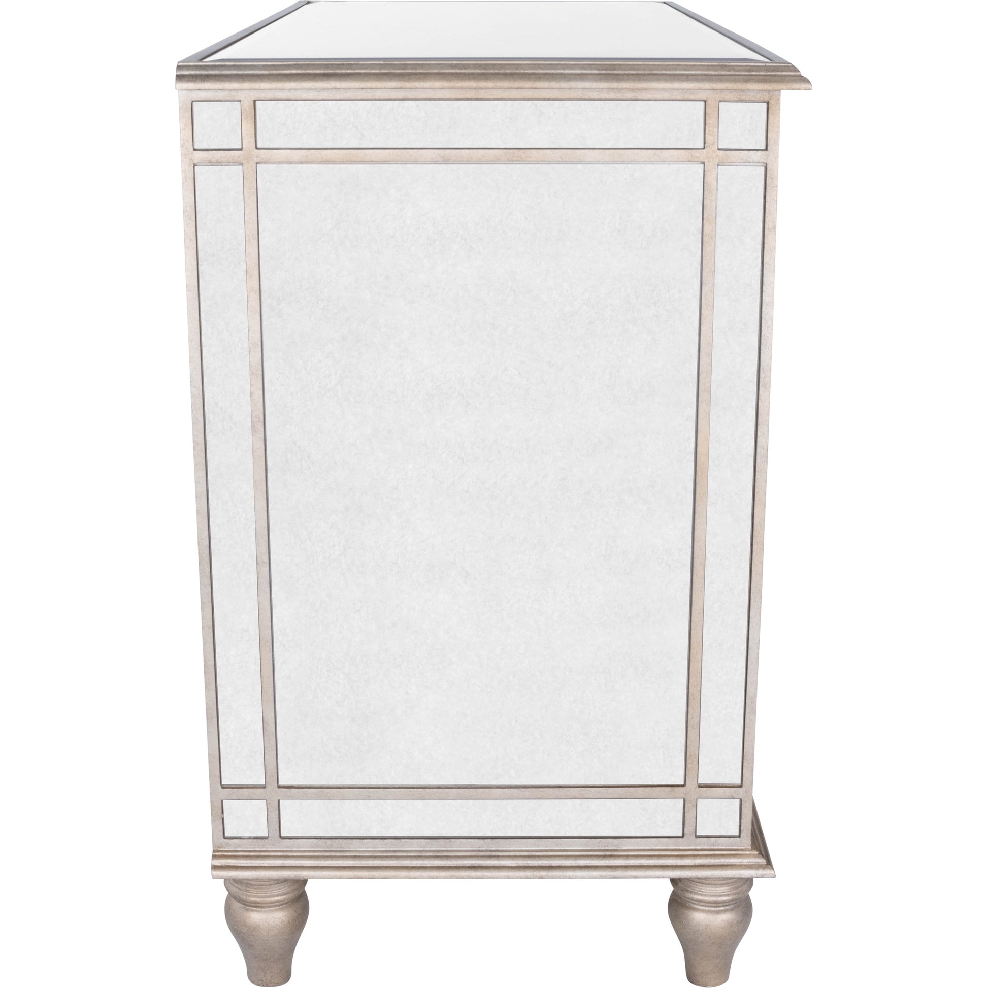 Laflin Mirrored Console Chest by Butler Specialty Company in silver and mirror. Made from poplar solids, mdf, mirrored glass in a transitional style.