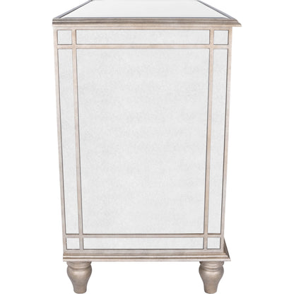 Laflin Mirrored Console Chest by Butler Specialty Company in silver and mirror. Made from poplar solids, mdf, mirrored glass in a transitional style.