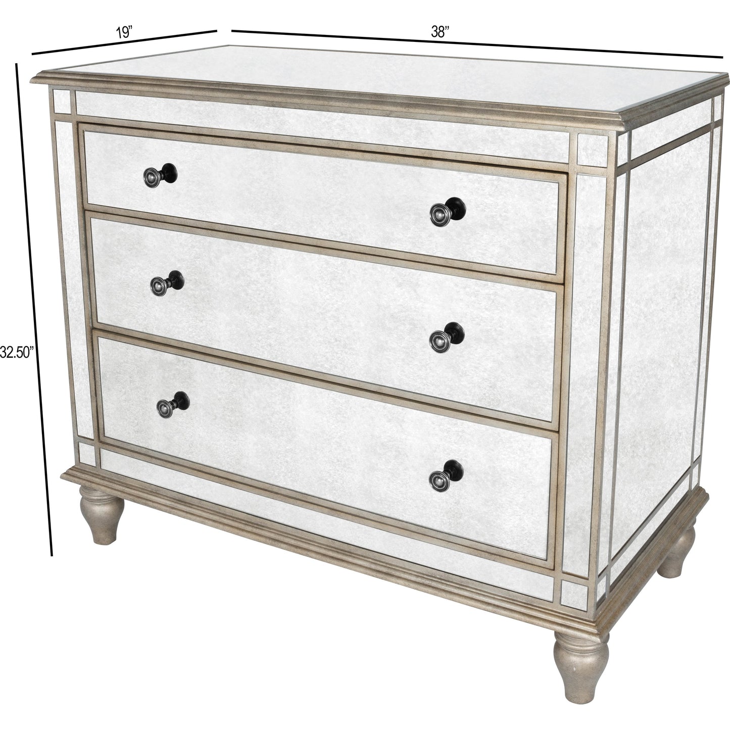 008 O-BUTLER-1122146 | Additional Silo | Laflin Mirrored Console Chest by Butler Specialty Company in silver and mirror. Made from poplar solids, mdf, mirrored glass in a transitional style.