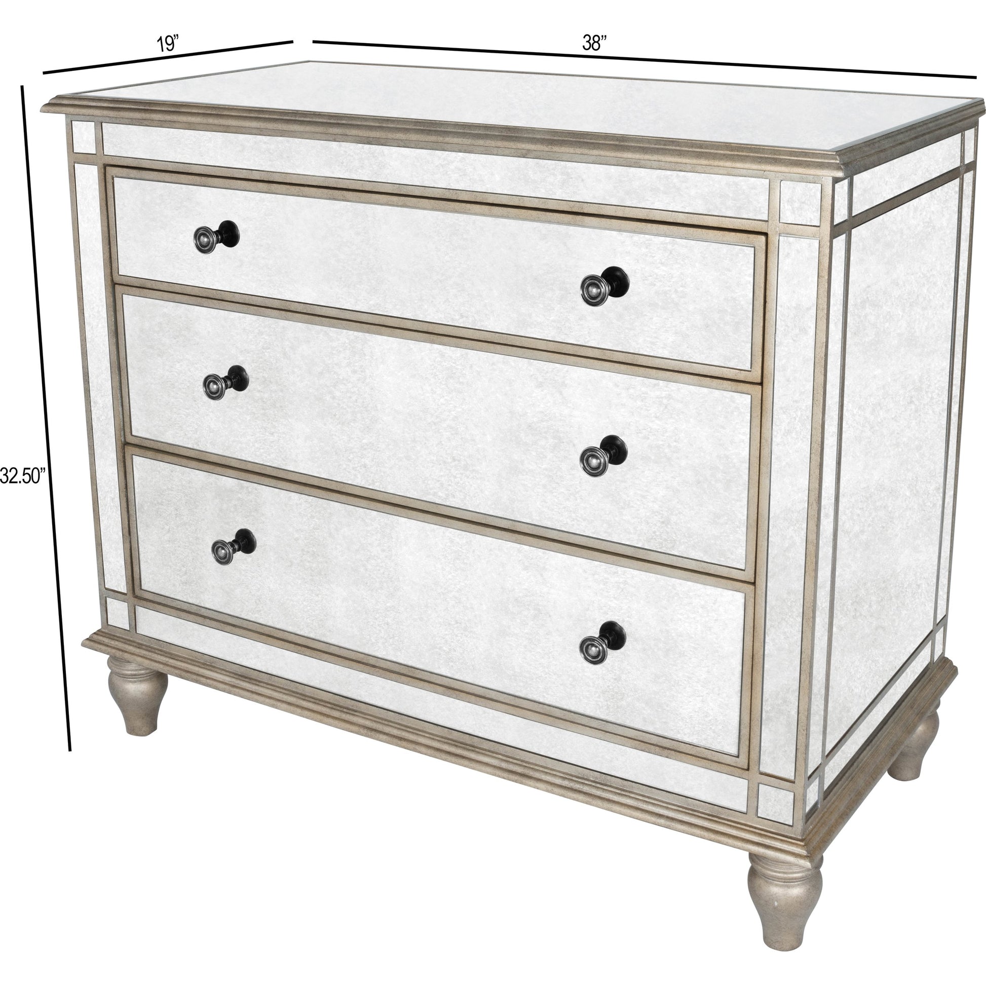 Laflin Mirrored Console Chest by Butler Specialty Company in silver and mirror. Made from poplar solids, mdf, mirrored glass in a transitional style.