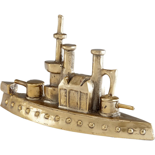 Boat Token by Cyan Design in aged brass. Made from iron in a modern style.