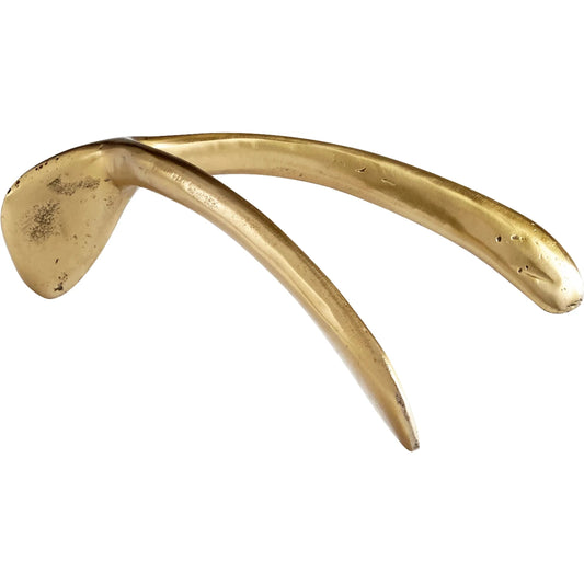 Wishbone Token by Cyan Design in aged brass. Made from iron in a modern style.