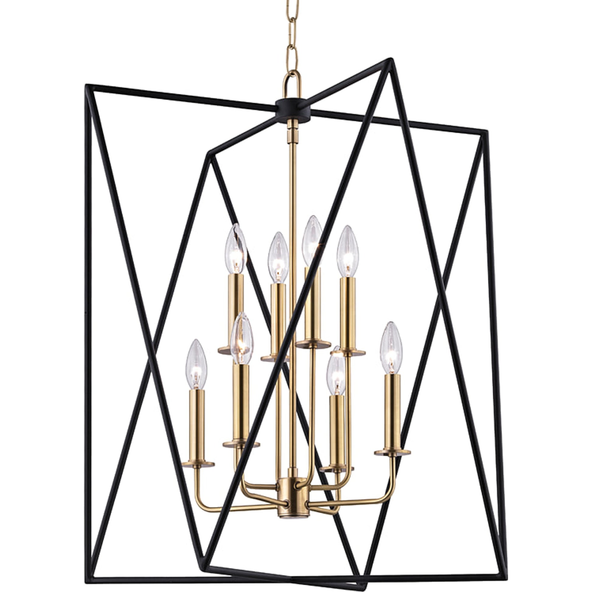 Laszlo Pendant by Hudson Valley in aged brass. Made from steel in a transitional style.