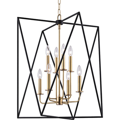 Laszlo Pendant by Hudson Valley in aged brass. Made from steel in a transitional style.