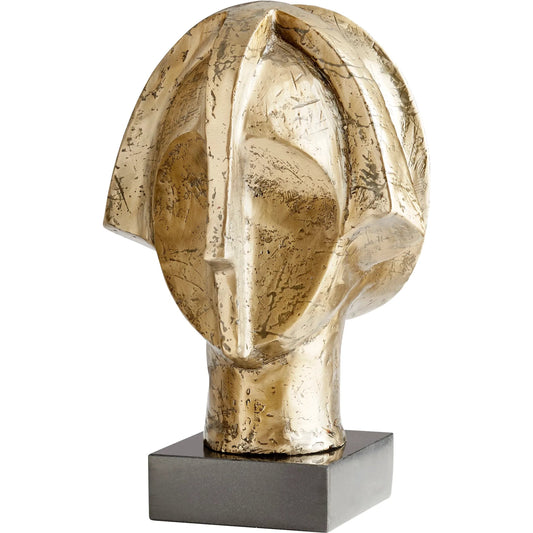 Stoicism Sculpture by Cyan Design in gold. Made from iron, granite in a modern style.