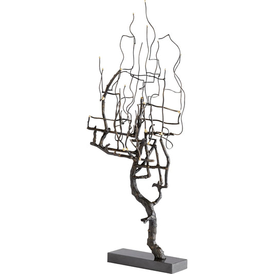 Wilting Sculpture by Cyan Design in gold, black. Made from iron, granite in a modern style.