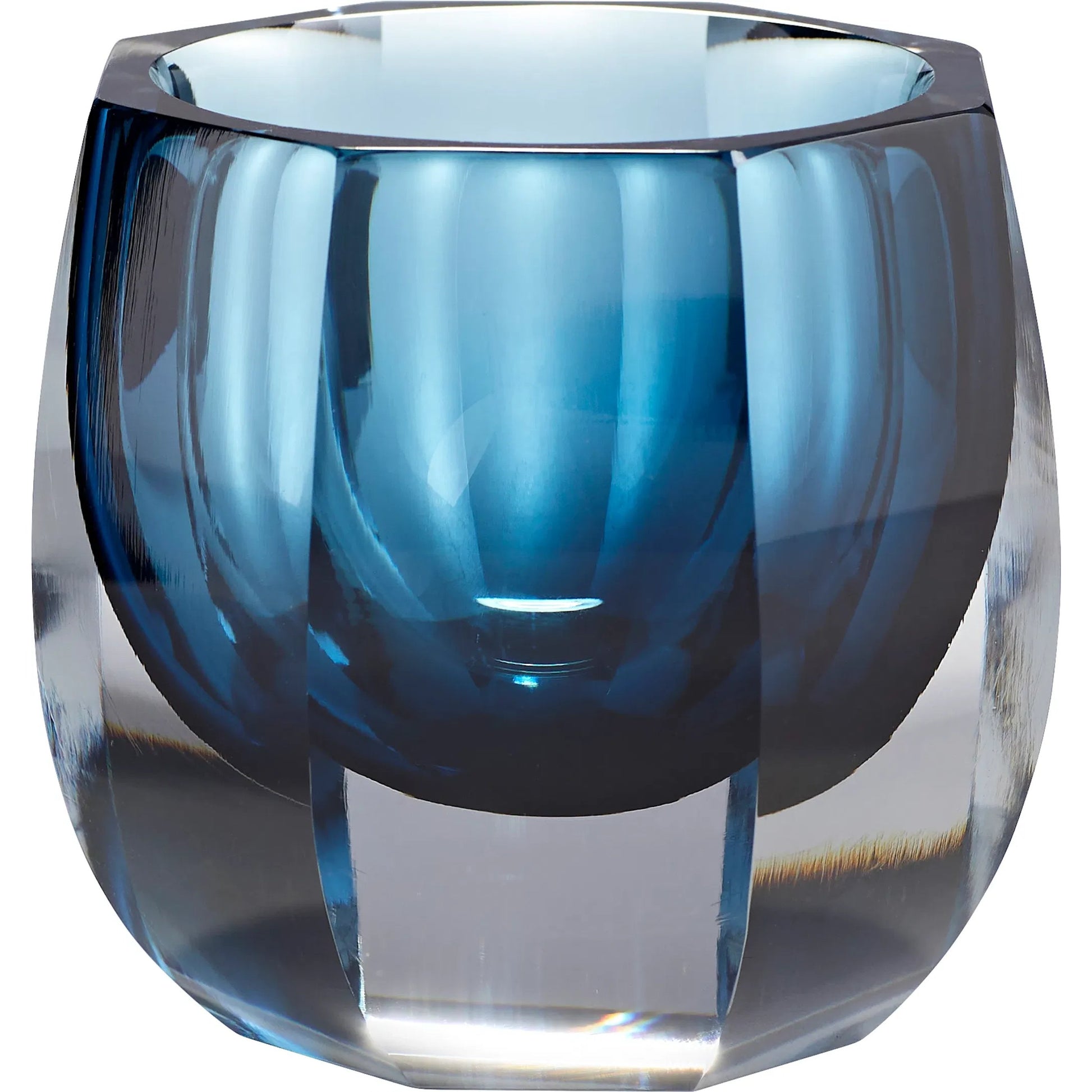 Azure Oppulence Vase by Cyan Design in blue, clear. Made from glass in a modern style.