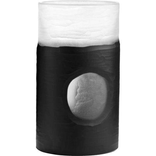 Ominous Frost Short Vase by Cyan Design in clear, black. Made from glass in a modern style.