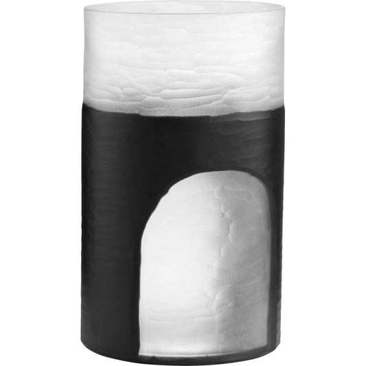Ominous Frost Tall Vase by Cyan Design in clear, black. Made from glass in a modern style.