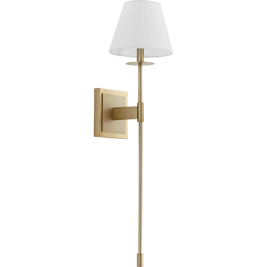 Kubel Extended Wall Mount by Cyan Design. Made from iron with white linen shade in a modern style.