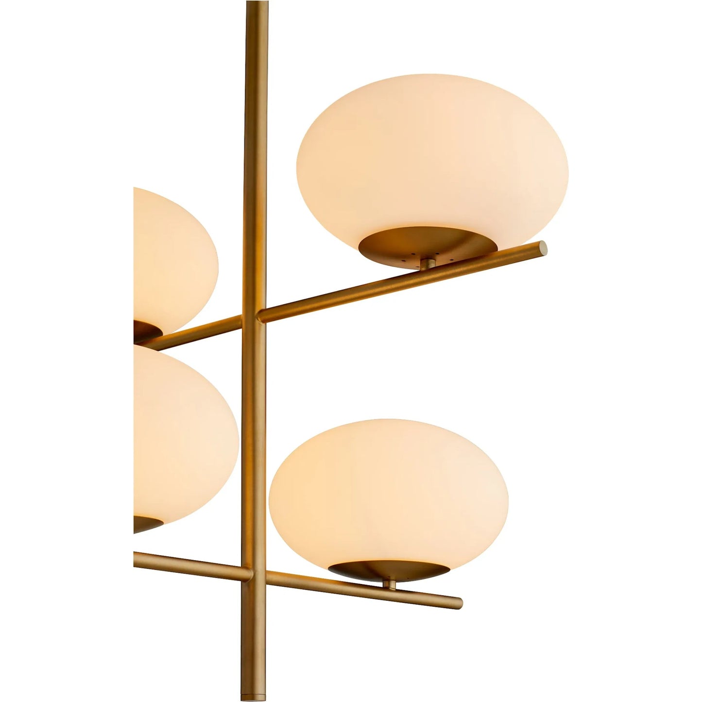 002 SI-1987308 | Closeup | Pod Chandelier by Cyan Design in aged brass. Made from iron, glass in a transitional style.