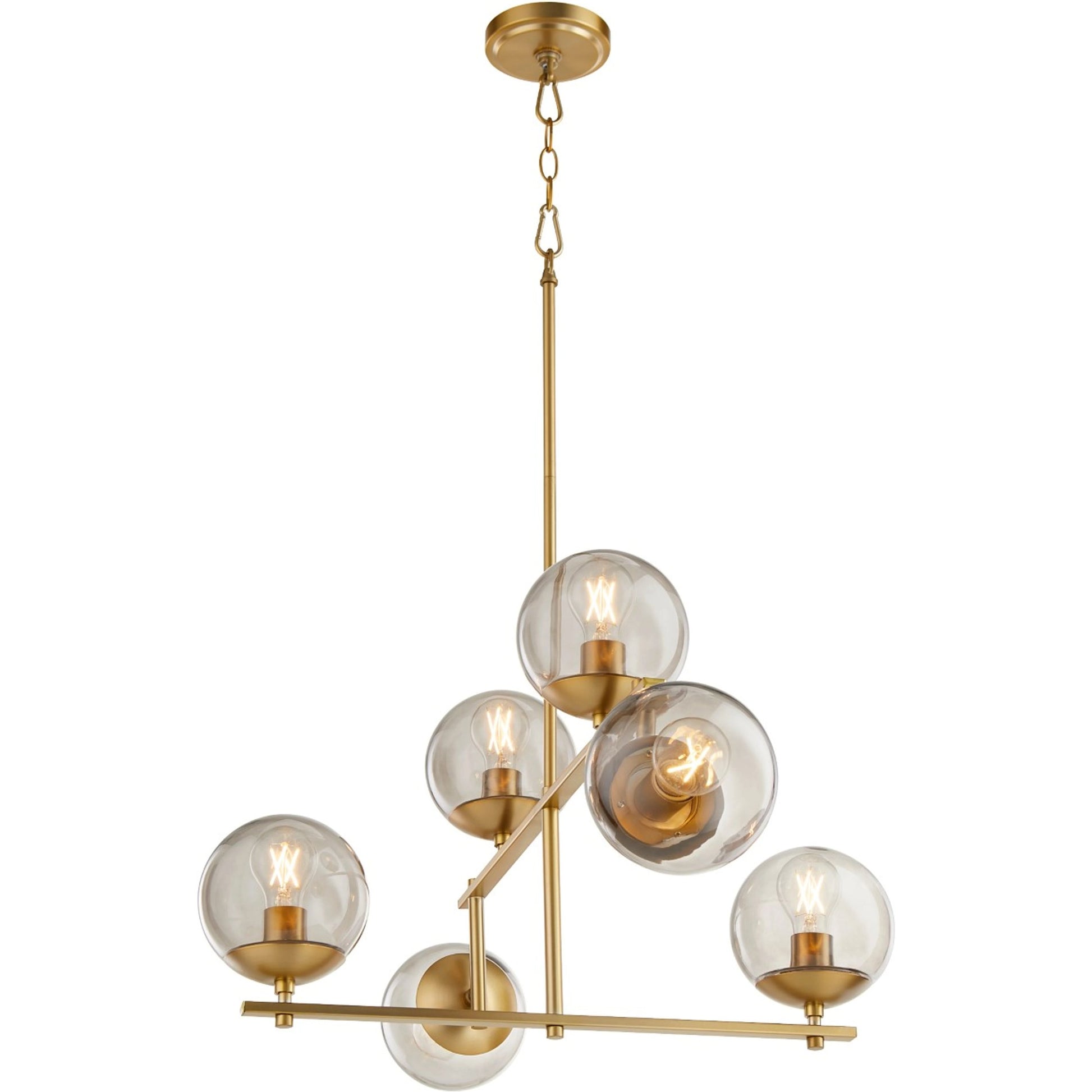 Edmonds Chandelier by Cyan Design in aged brass. Made from iron, glass in a modern style.