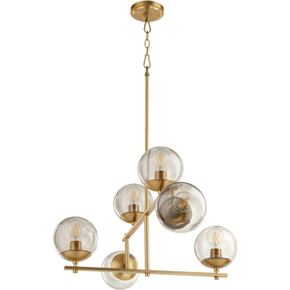 Edmonds Chandelier by Cyan Design in aged brass. Made from iron, glass in a modern style.