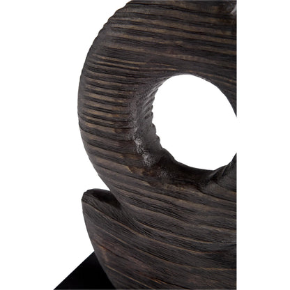 Dark Oval Sculpture by Cyan Design in black. Made from wood in a modern style.