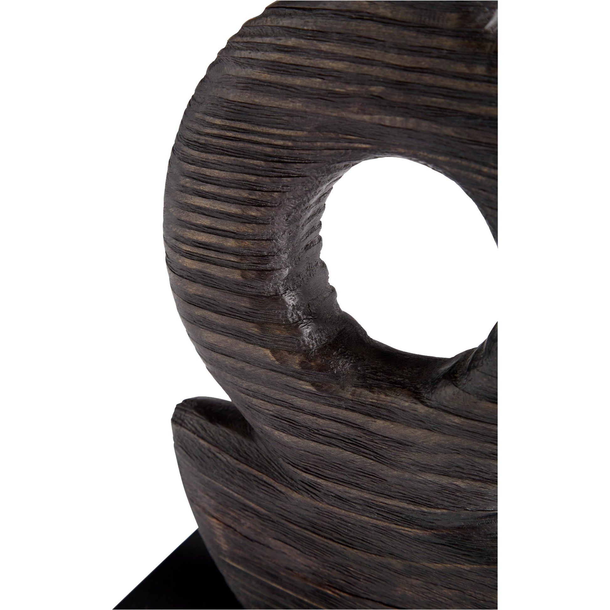 Dark Oval Sculpture by Cyan Design in black. Made from wood in a modern style.