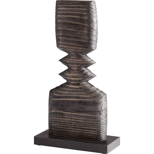 Dark Square Sculpture by Cyan Design in black. Made from wood in a modern style.