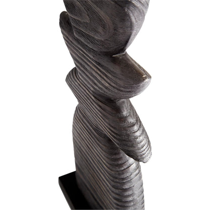 Dark Crescent Sculpture by Cyan Design in black. Made from wood in a modern style.