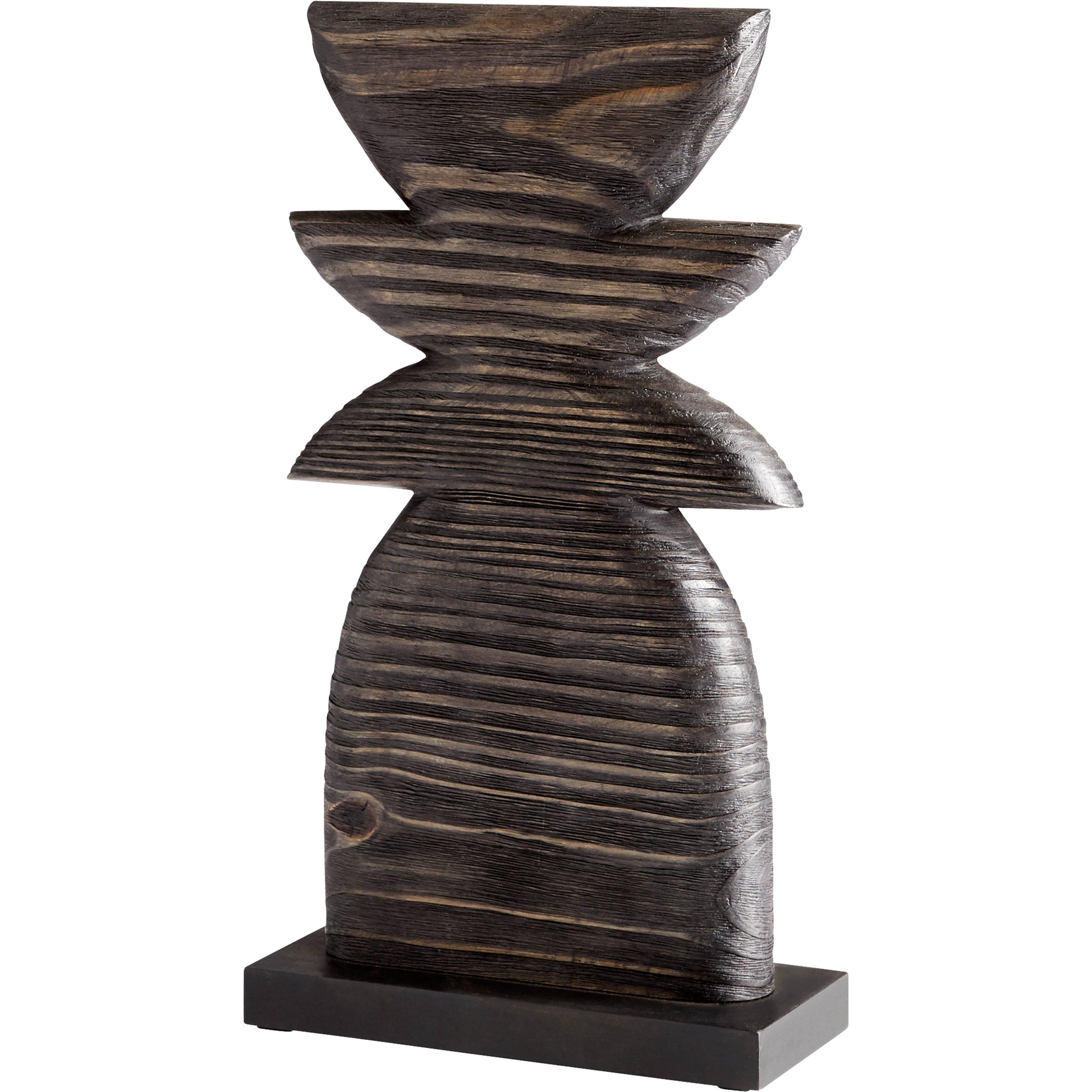 Dark Crescent Sculpture by Cyan Design in black. Made from wood in a modern style.
