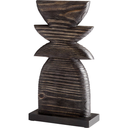 Dark Crescent Sculpture by Cyan Design in black. Made from wood in a modern style.
