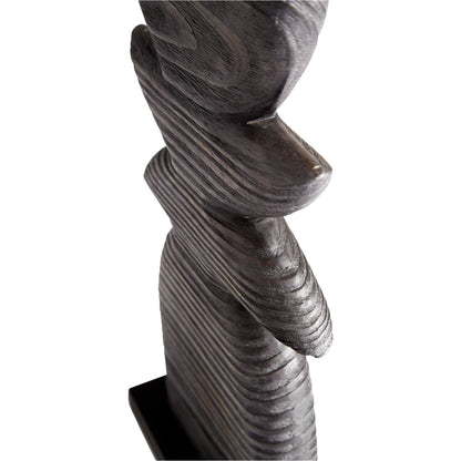 Dark Crescent Sculpture by Cyan Design in black. Made from wood in a modern style.