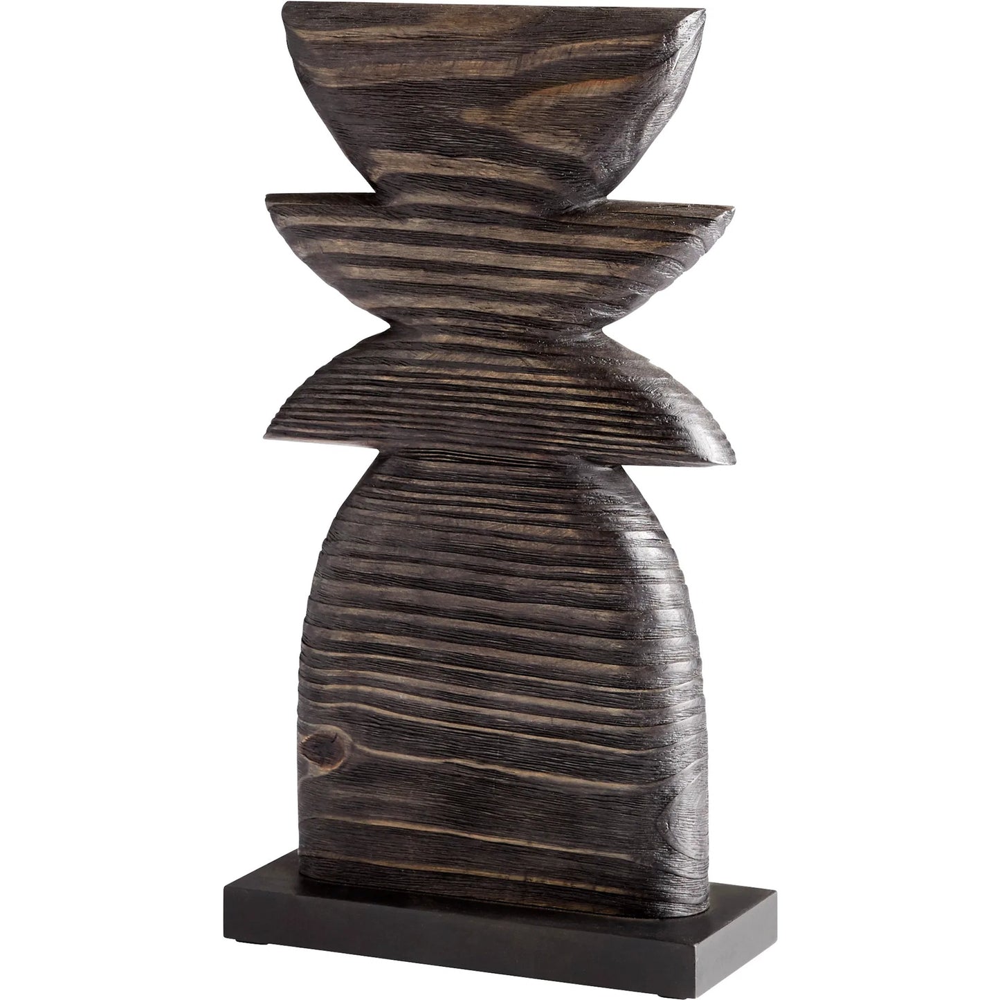 001 SI-1987017 | Primary Silo | Dark Crescent Sculpture by Cyan Design in black. Made from wood in a modern style.