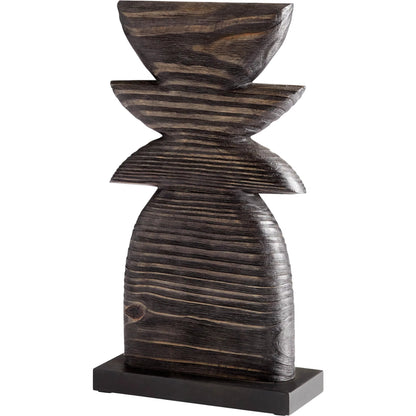 Dark Crescent Sculpture by Cyan Design in black. Made from wood in a modern style.