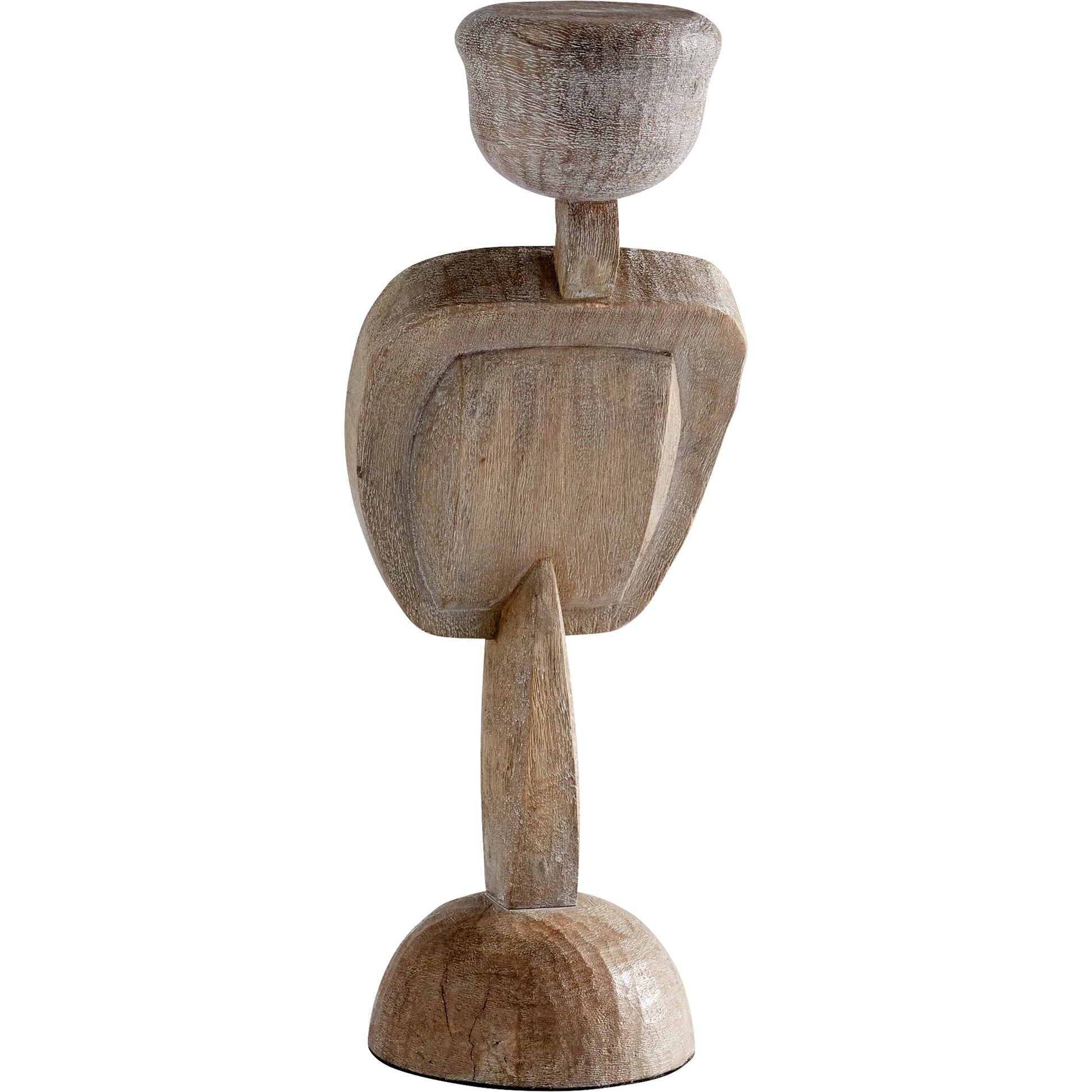 Chakra Sculpture by Cyan Design in weathered grey. Made from wood in a modern style.