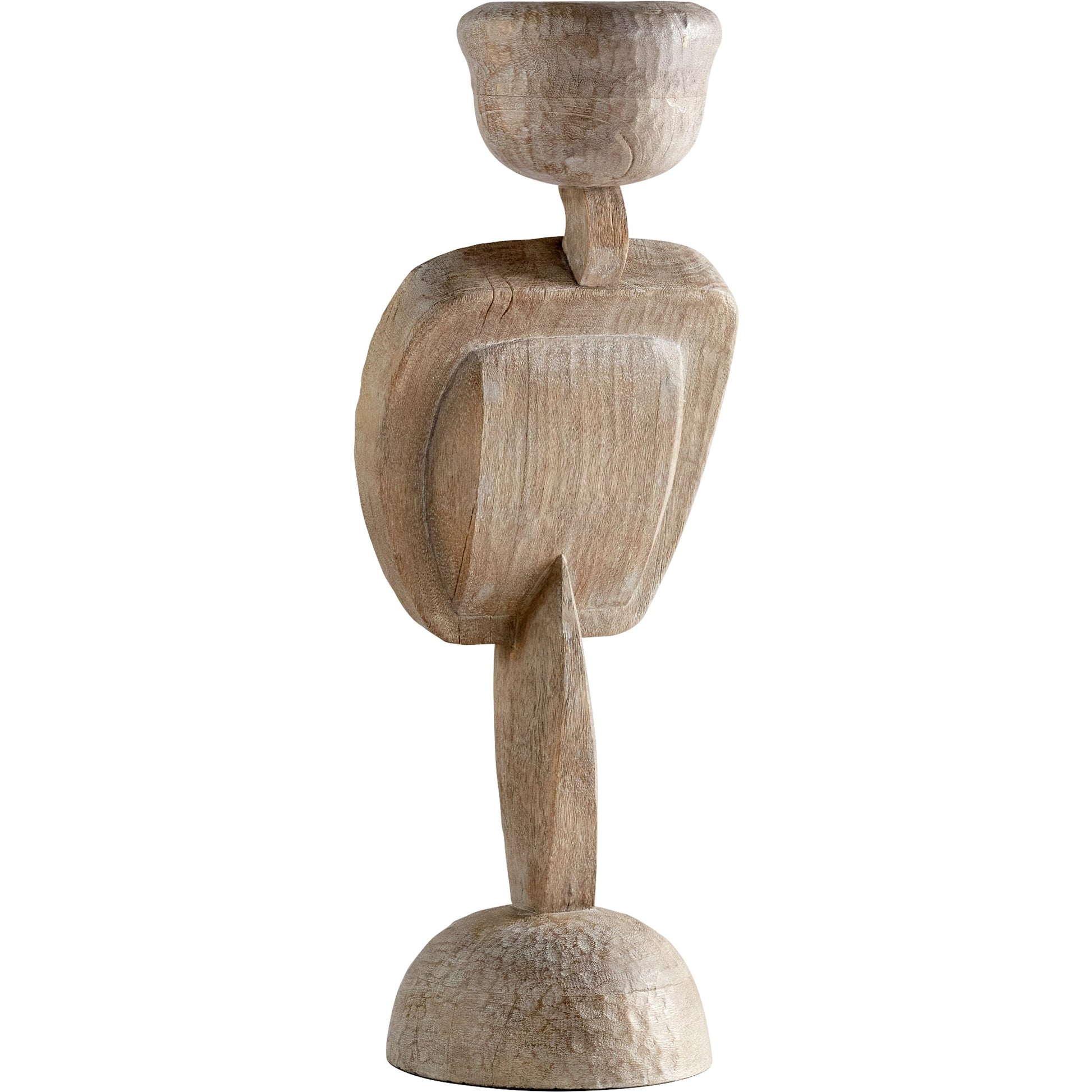 Chakra Sculpture by Cyan Design in weathered grey. Made from wood in a modern style.