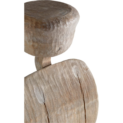 Chakra Sculpture by Cyan Design in weathered grey. Made from wood in a modern style.