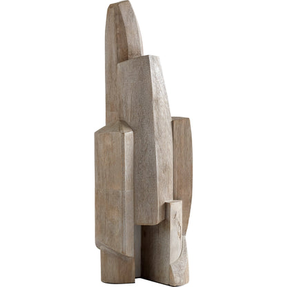 Tranquility Sculpture by Cyan Design in weathered grey. Made from wood in a modern style.