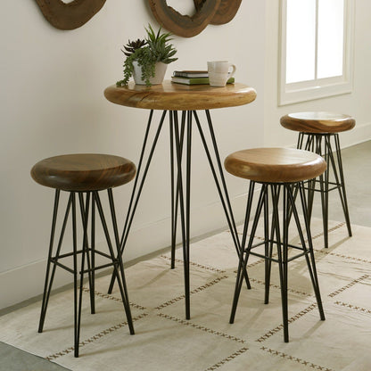 Chamcha Wood Bar Table by Phillips Collection in natural, powder coat. Made from wood in a modern style.