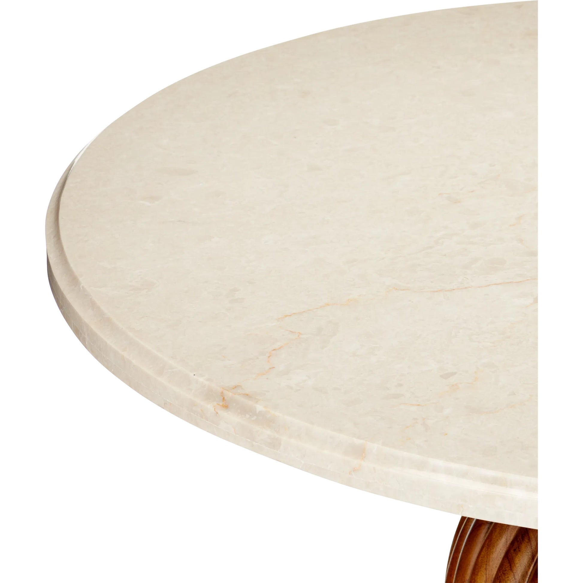 Tassel Entry Table by Currey and Company in morel brown, natural, brushed brass. Made from mindi wood, crema marfil marble, brass in a cottage & farmhouse style.