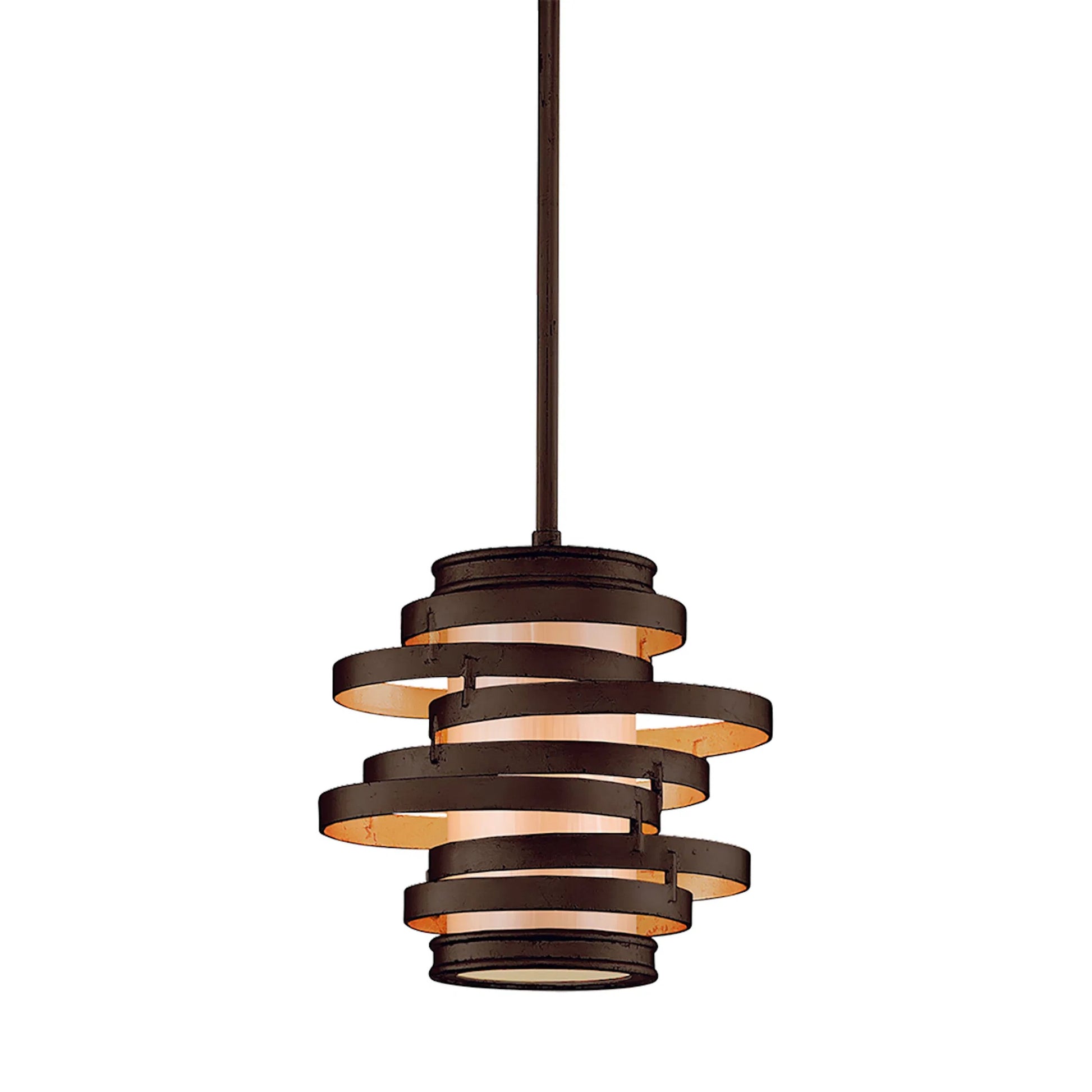 Vertigo Mini Pendant by Corbett. Made from hand crafted iron in a modern style.
