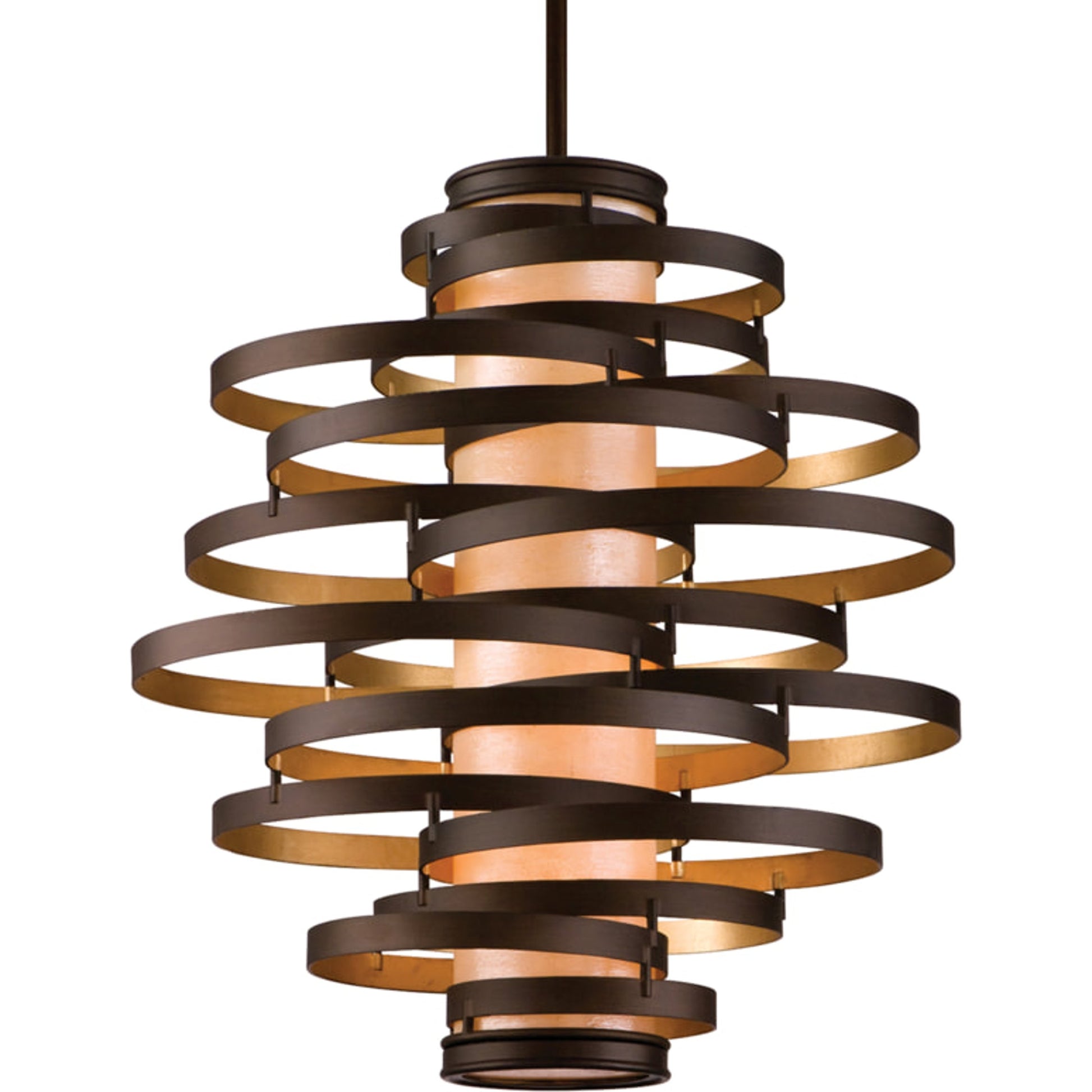 Vertigo Chandelier by Corbett. Made from hand-worked iron in a modern style.