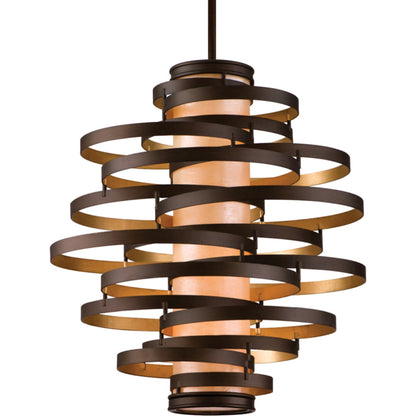 Vertigo Chandelier by Corbett. Made from hand-worked iron in a modern style.