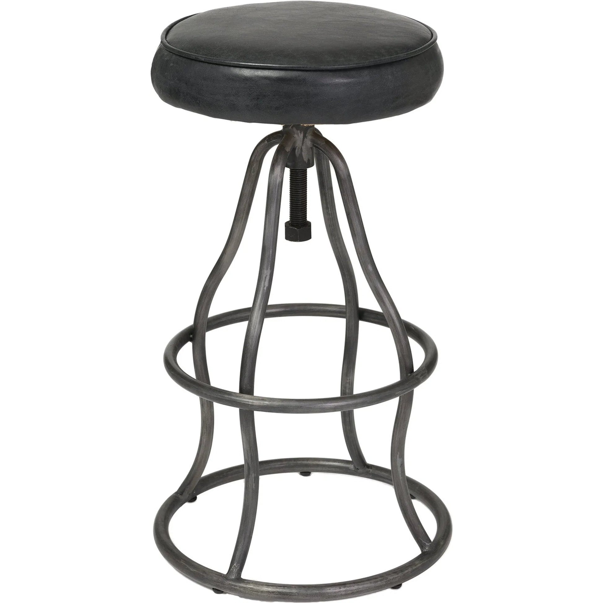 Bowie Bar Stool by LH Imports. Made from leather, metal in a rustic style.