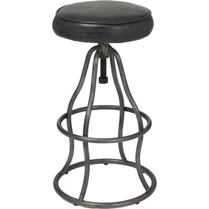 Bowie Bar Stool by LH Imports. Made from leather, metal in a rustic style.