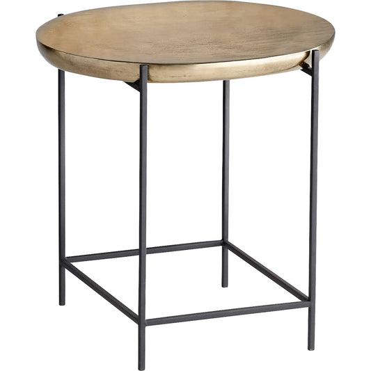 Buoy Side Table by Cyan Design in aged gold. Made from aluminum, iron in a modern style.